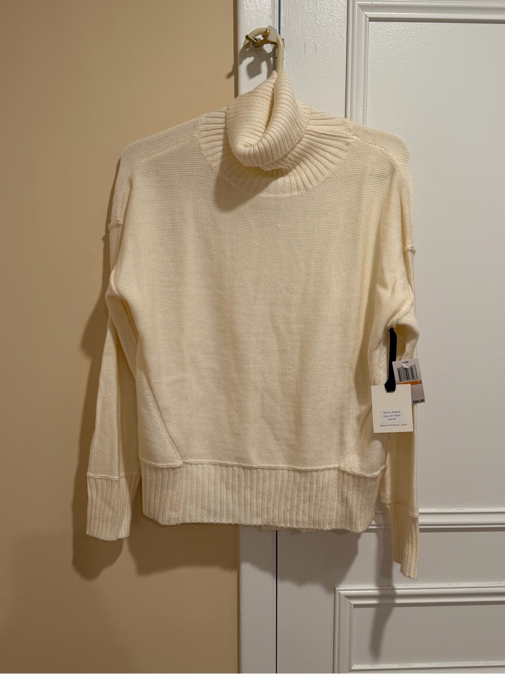 NWT h.one Cream Turtleneck Sweater